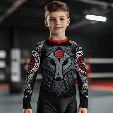 Cool Wolf Vegvisir Kids Rash Guard