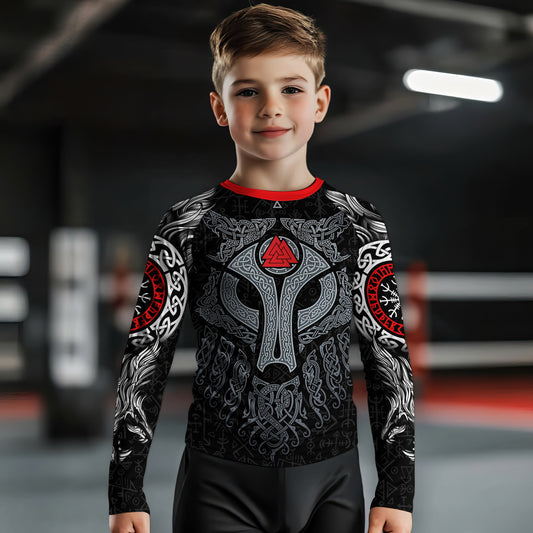 Cool Wolf Vegvisir Kids Rash Guard