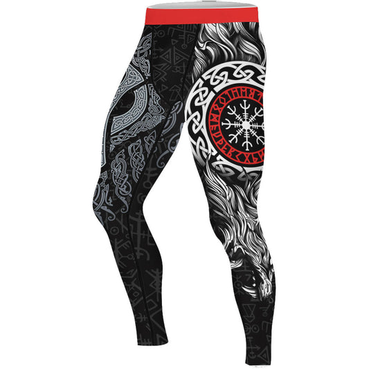 Cool Wolf Vegvisir Men's Compression Leggings