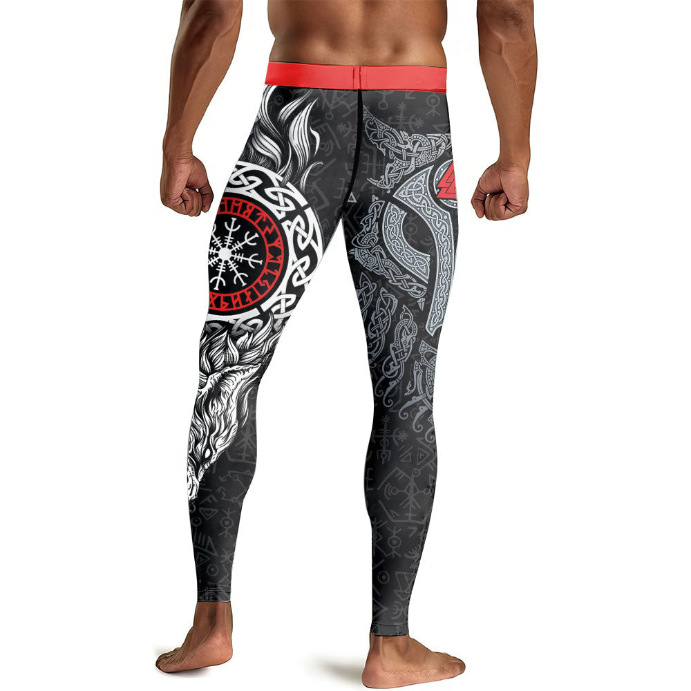 Cool Wolf Vegvisir Men's Compression Leggings