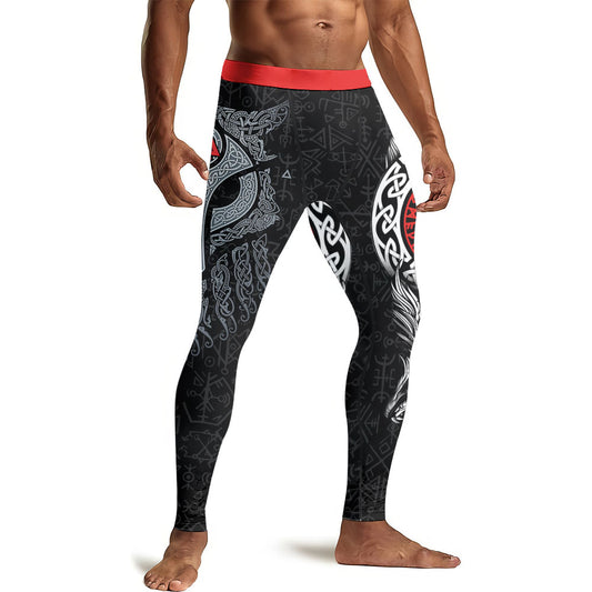 Cool Wolf Vegvisir Men's Compression Leggings