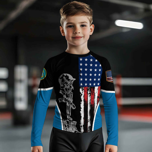 Cost Guard US Flag Kids Rash Guard