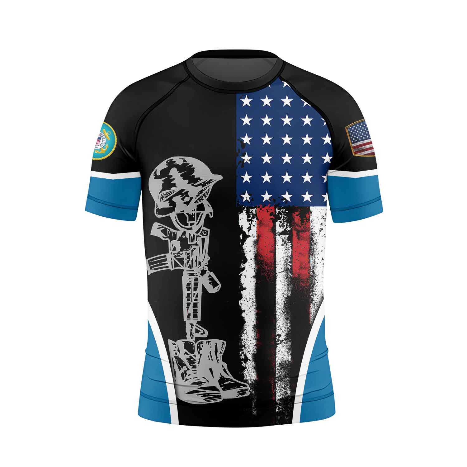 Cost Guard US Flag Kids Rash Guard