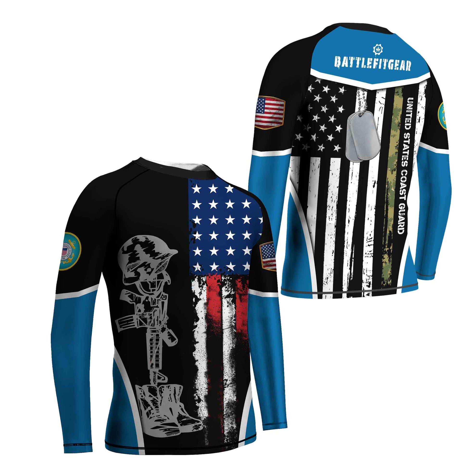 Cost Guard US Flag Kids Rash Guard