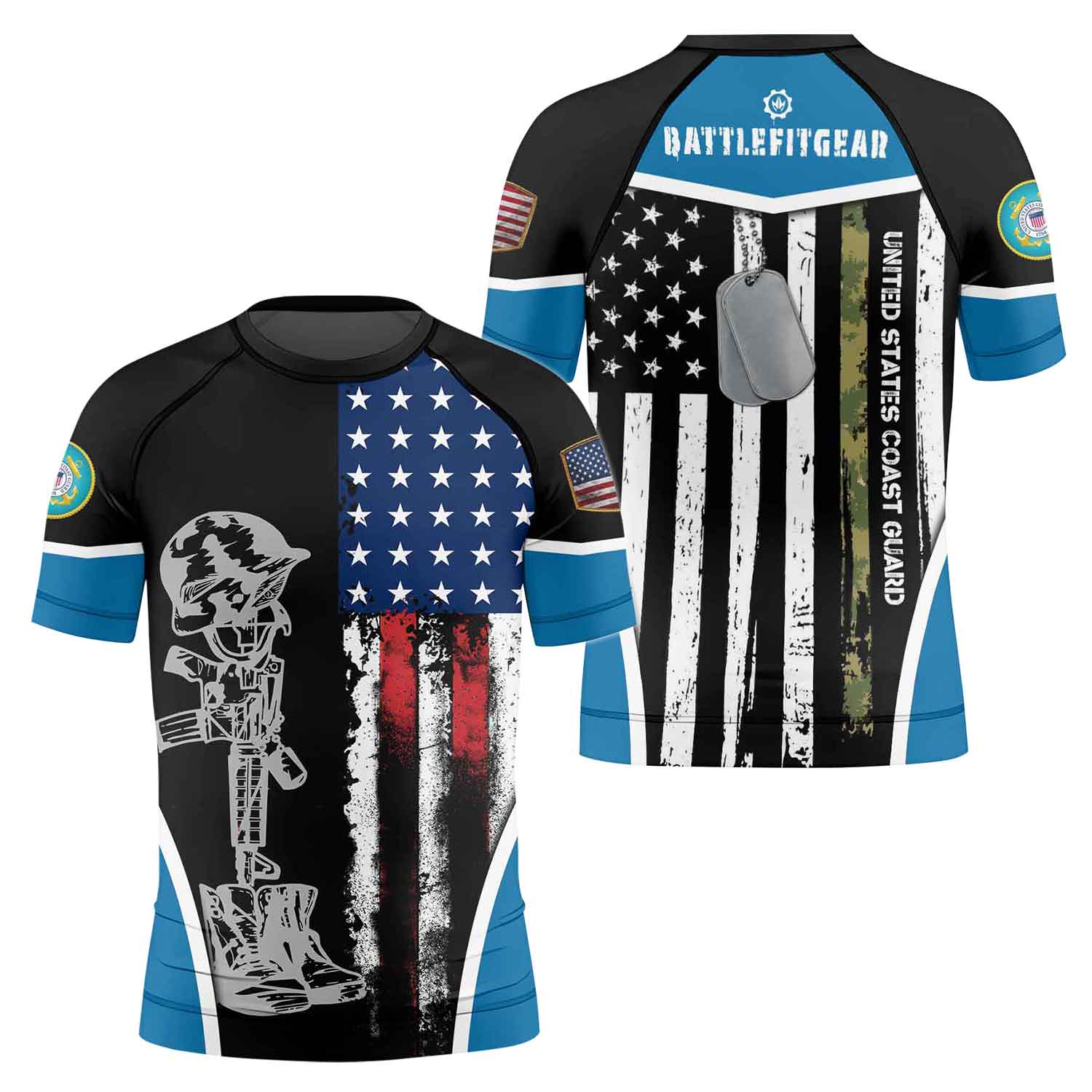 Cost Guard US Flag Kids Rash Guard