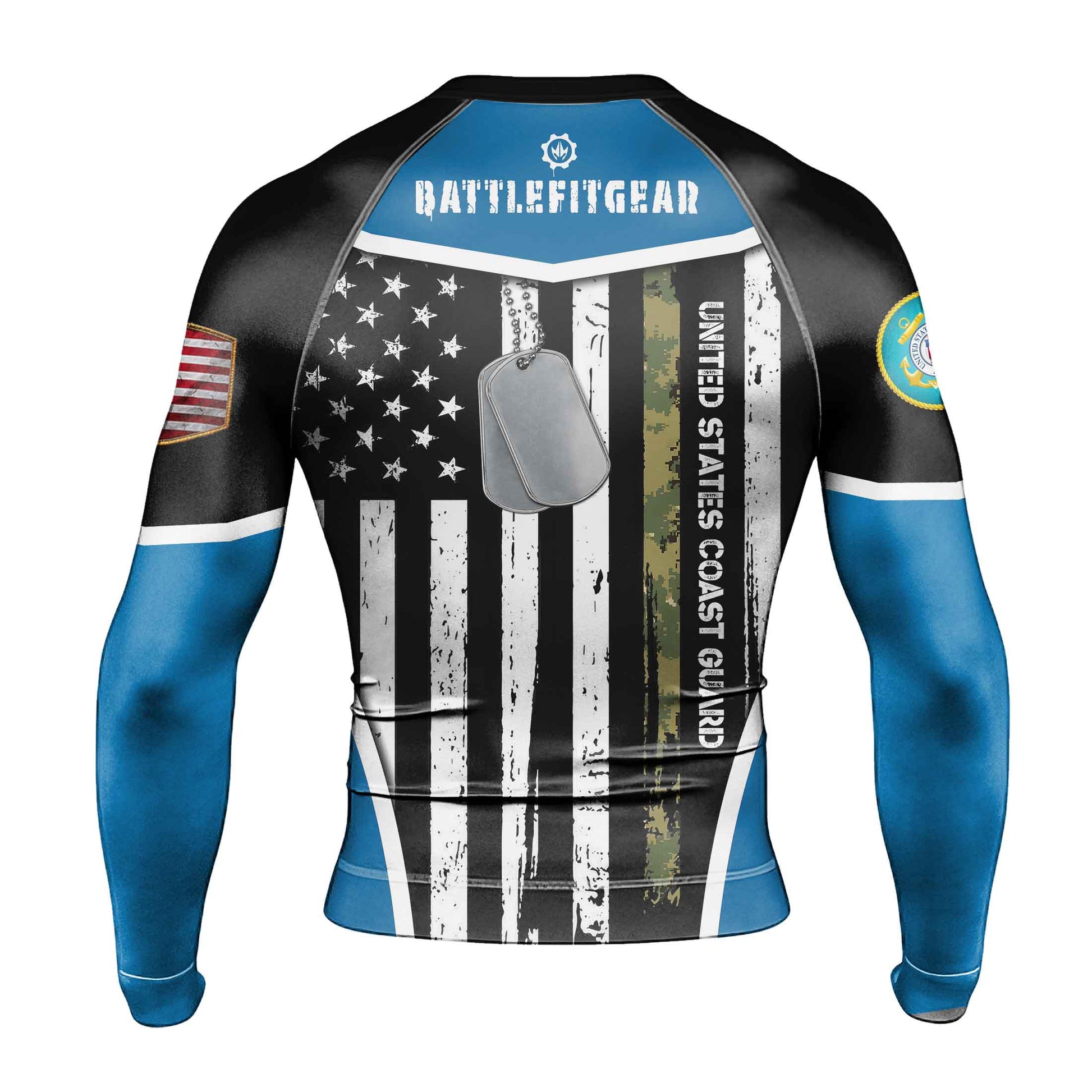 Cost Guard US Flag Men's Long Sleeve Rash Guard
