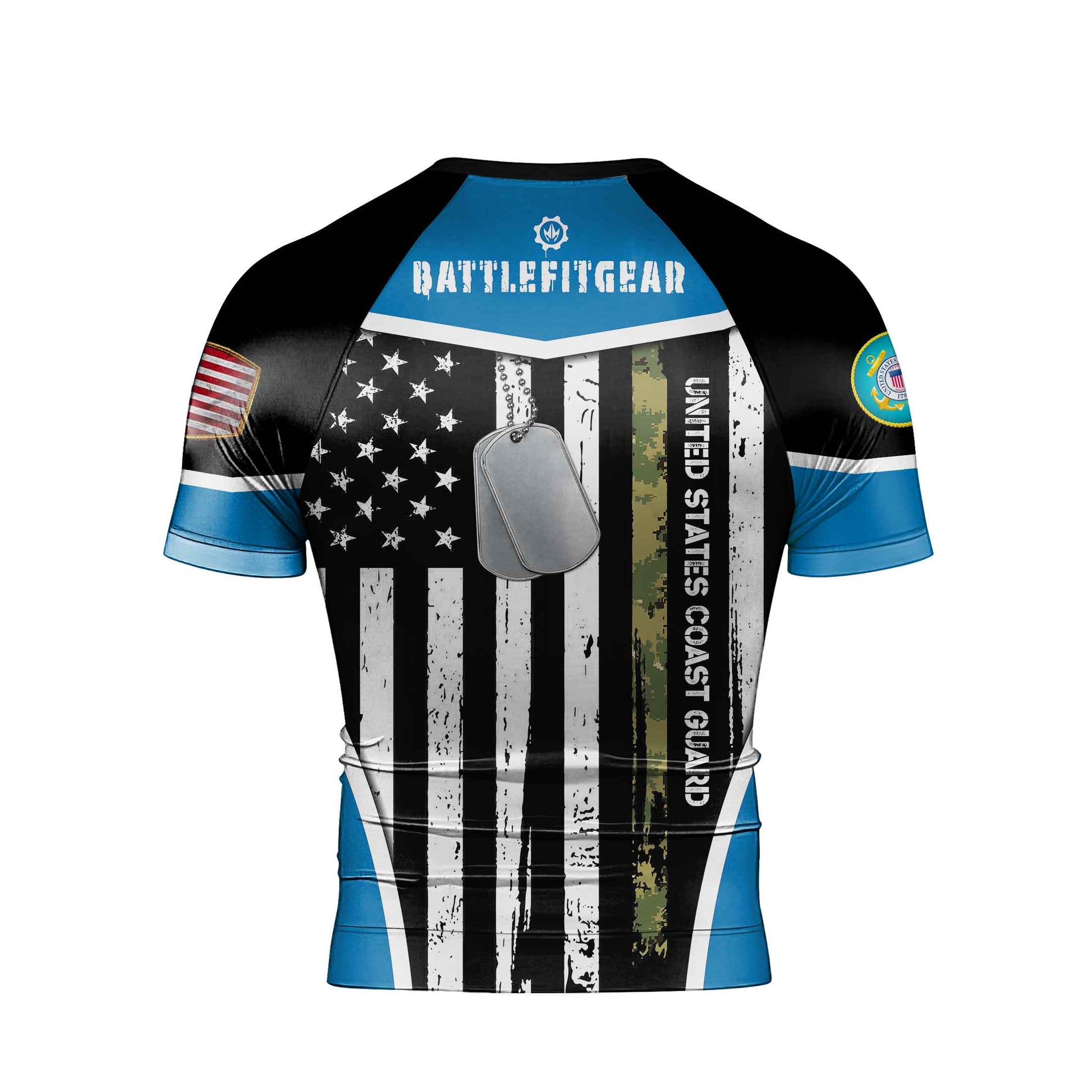 Cost Guard US Flag Men's Short Sleeve Rash Guard