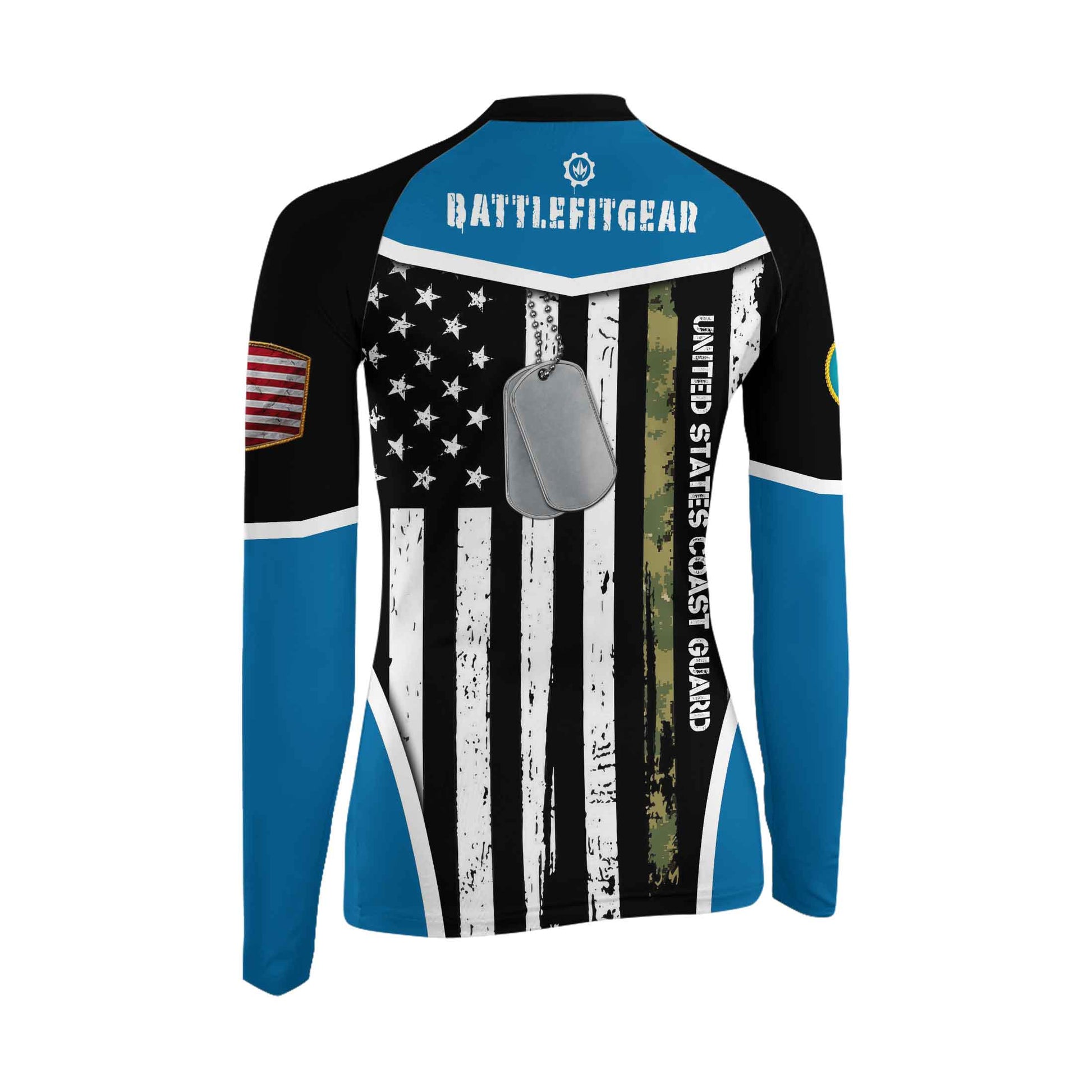 Cost Guard US Flag Women's Long Sleeve Rash Guard
