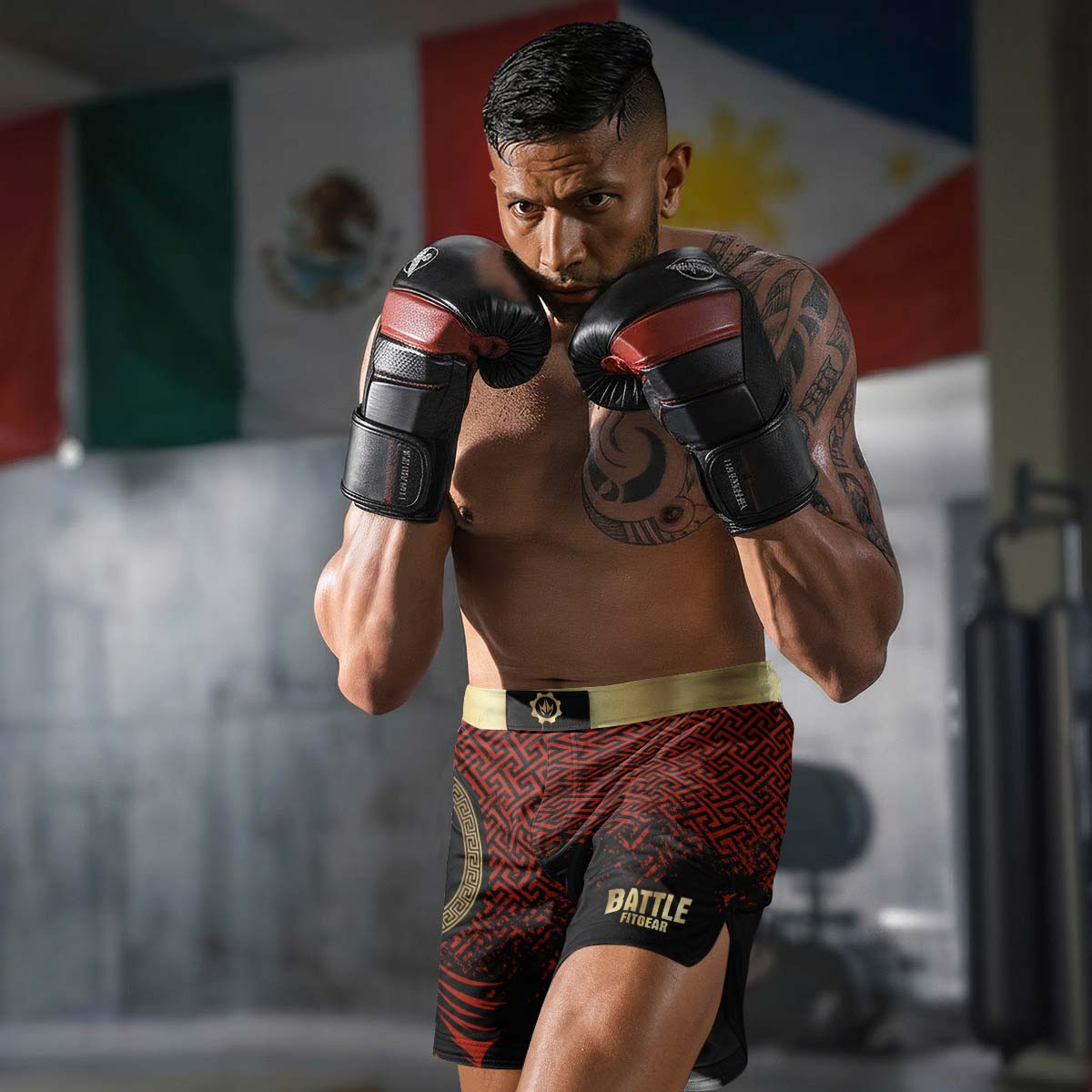 Crimson Spartan Fight Shorts