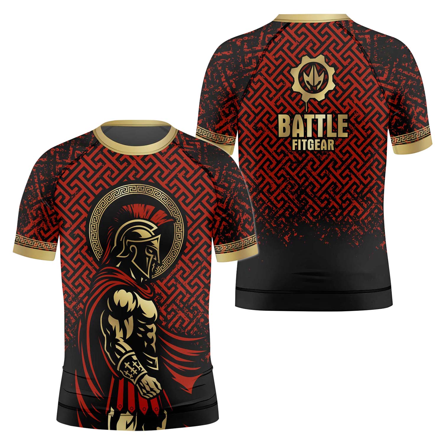 Crimson Spartan Kids Rash Guard