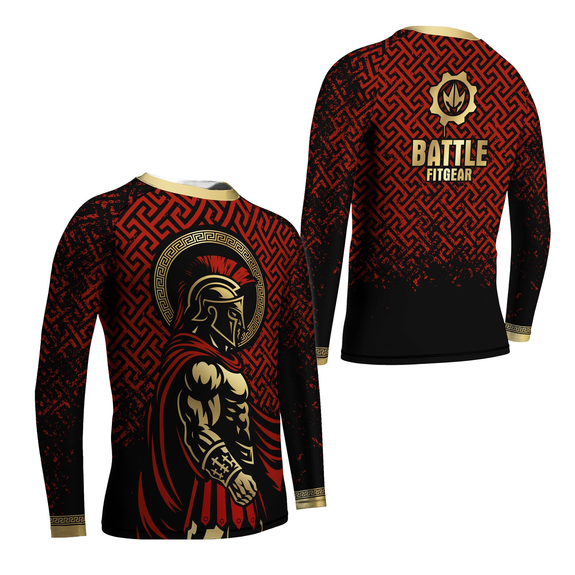 Crimson Spartan Kids Rash Guard