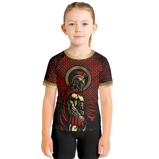 Crimson Spartan Kids Rash Guard