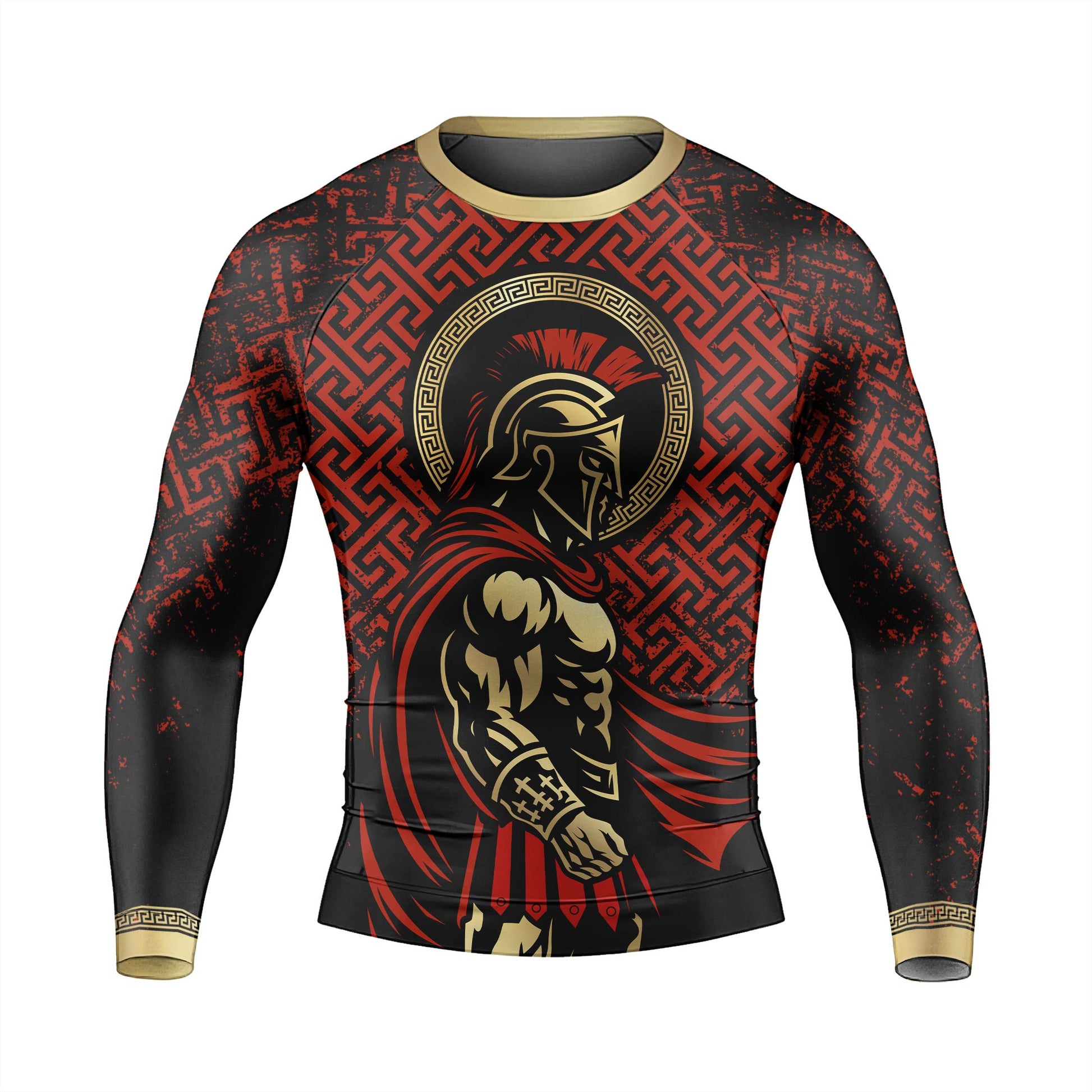 Crimson Spartan Men's Long Sleeve Rash Guard