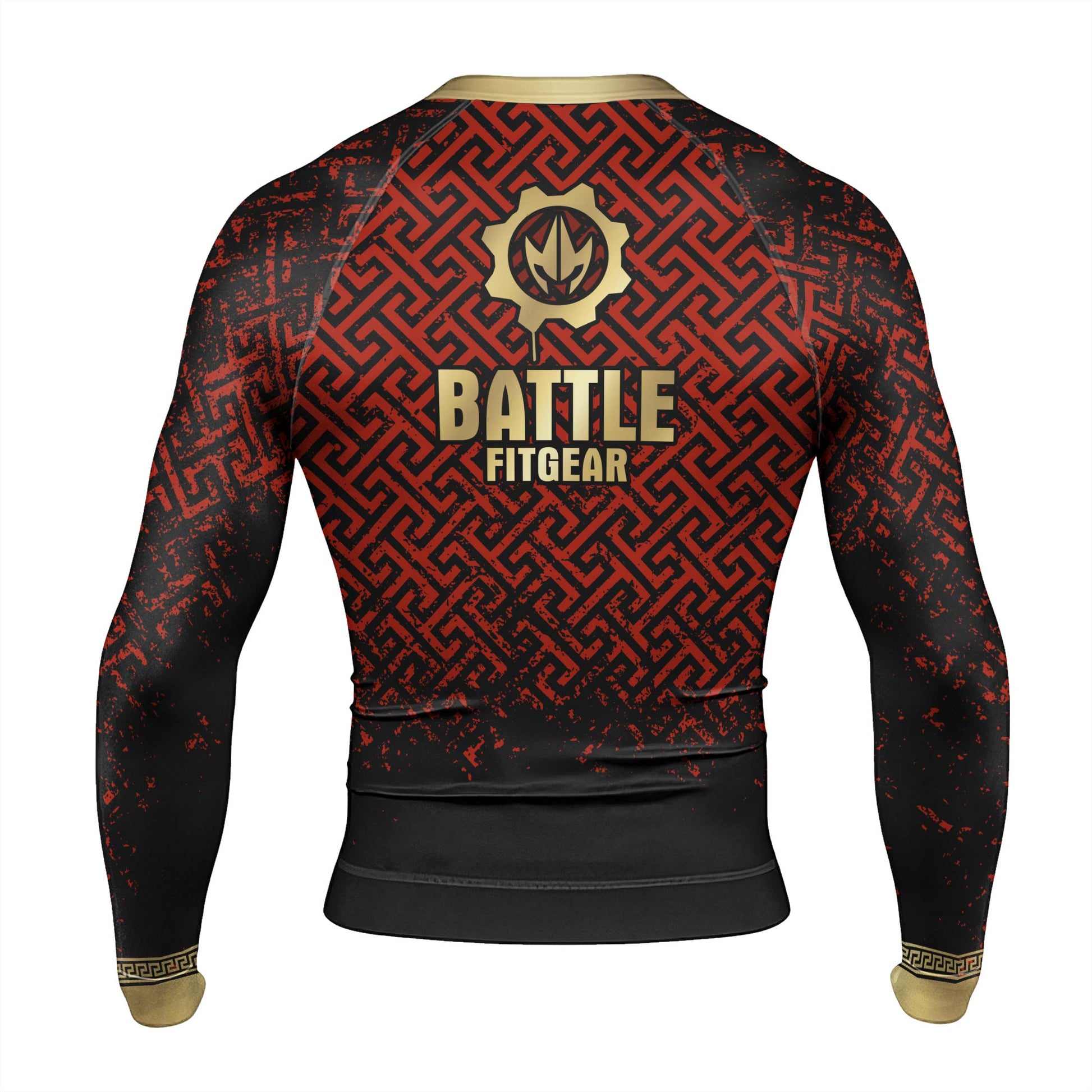 Crimson Spartan Men's Long Sleeve Rash Guard