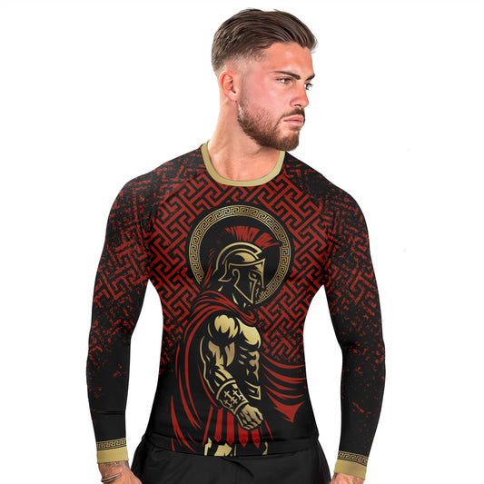 Crimson Spartan Men's Long Sleeve Rash Guard
