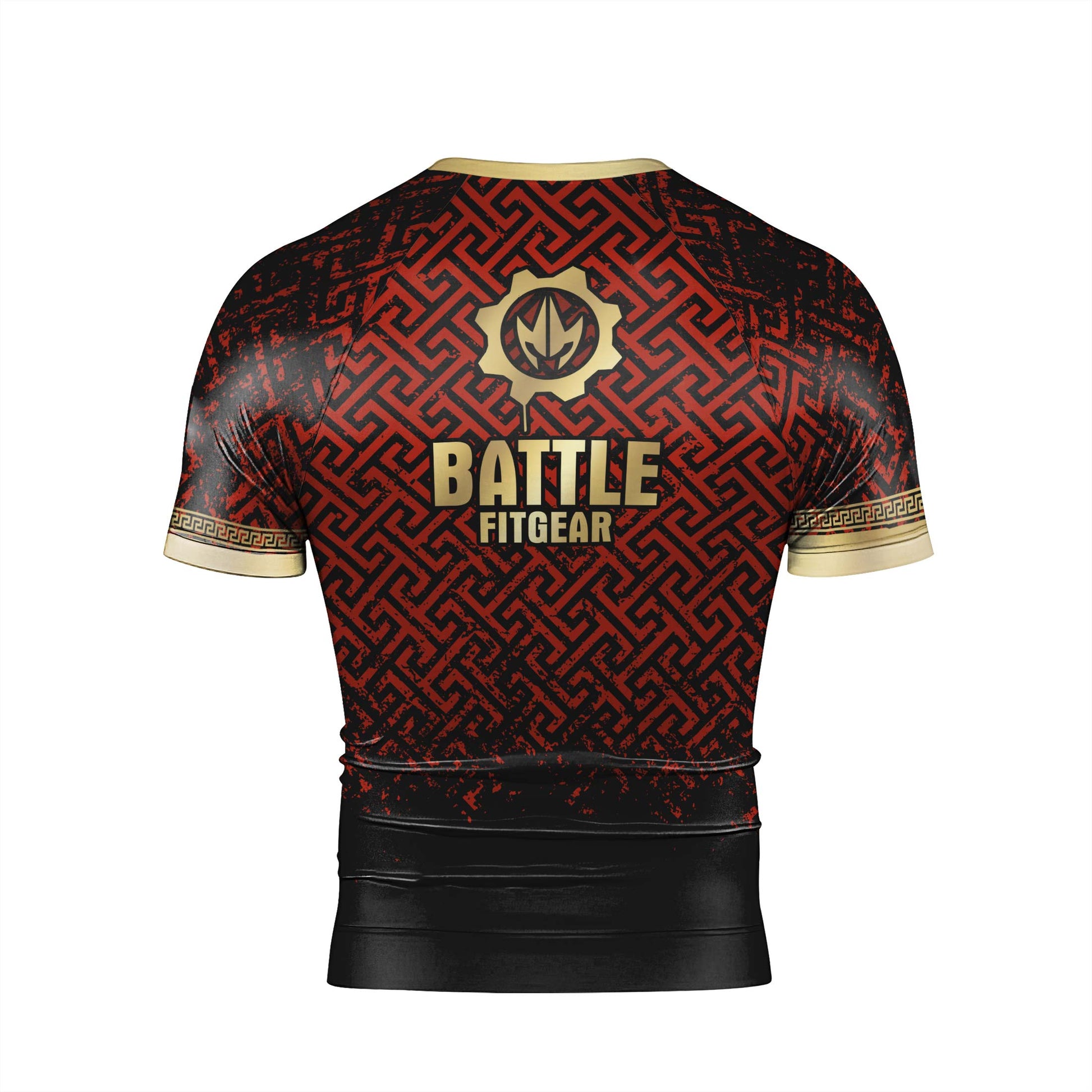 Crimson Spartan Men's Short Sleeve Rash Guard