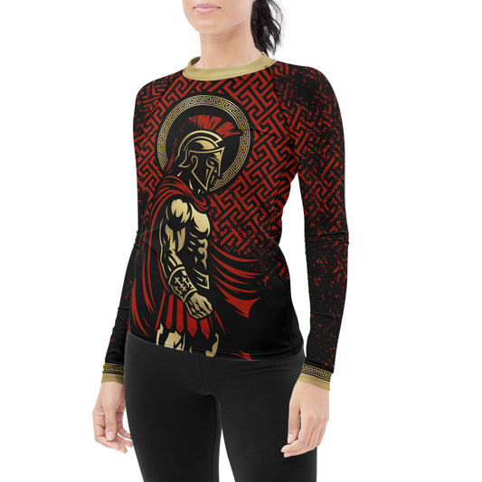 Crimson Spartan Women's Long Sleeve Rash Guard