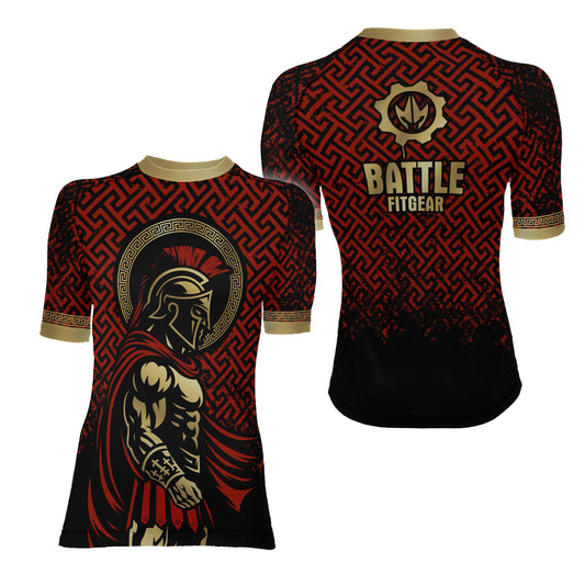 Crimson Spartan Women's Short Sleeve Rash Guard