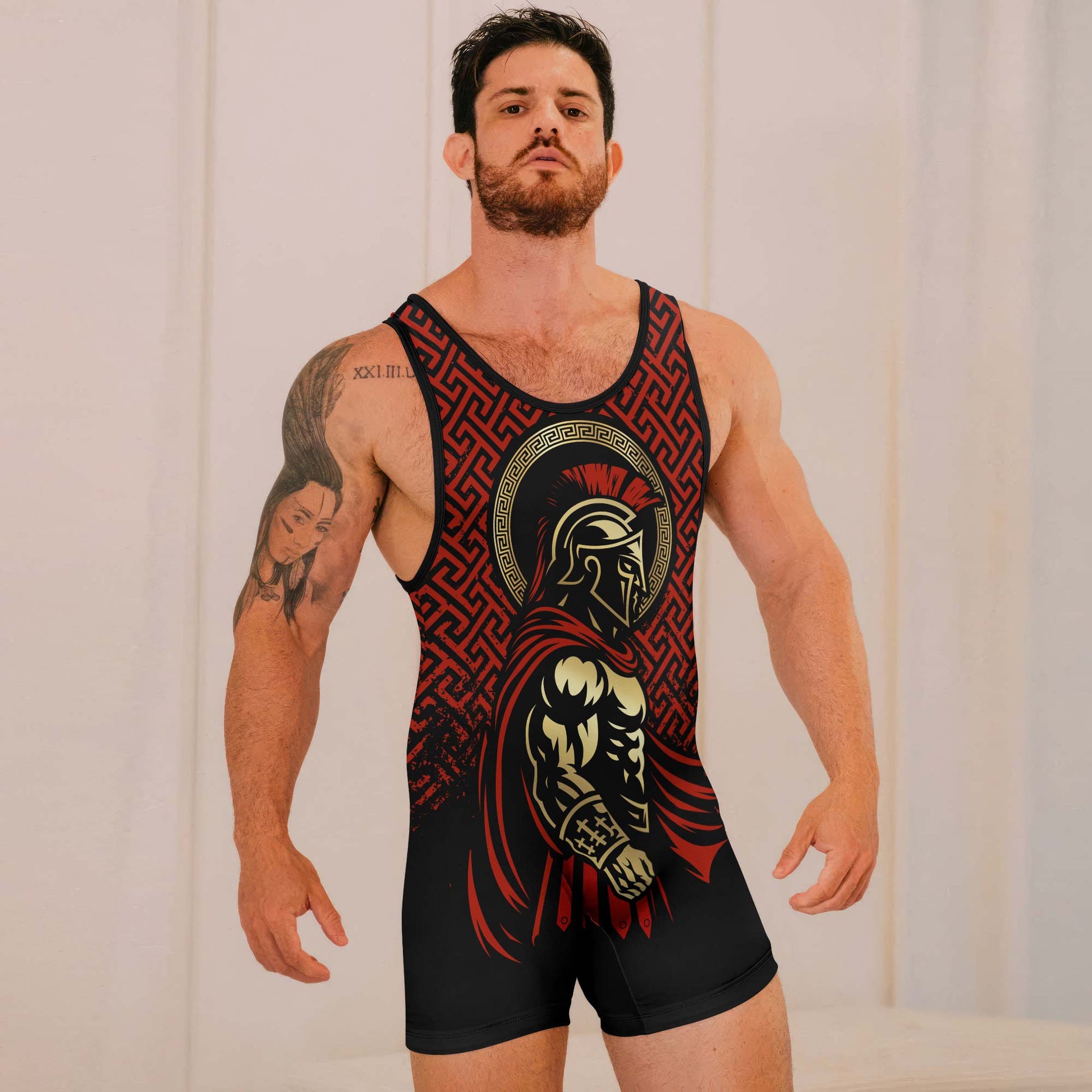 Crimson Spartan Wrestling Singlets