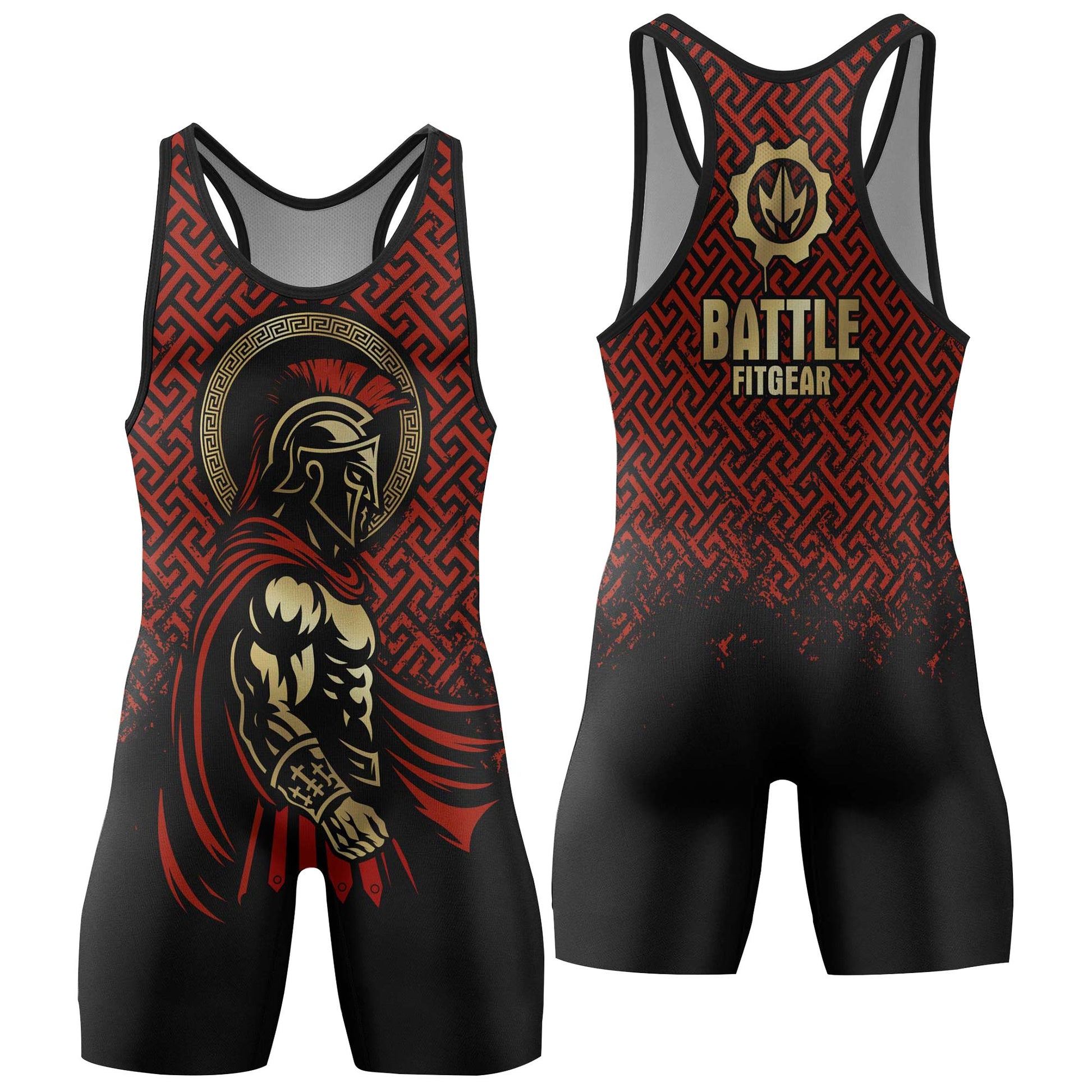 Crimson Spartan Wrestling Singlets