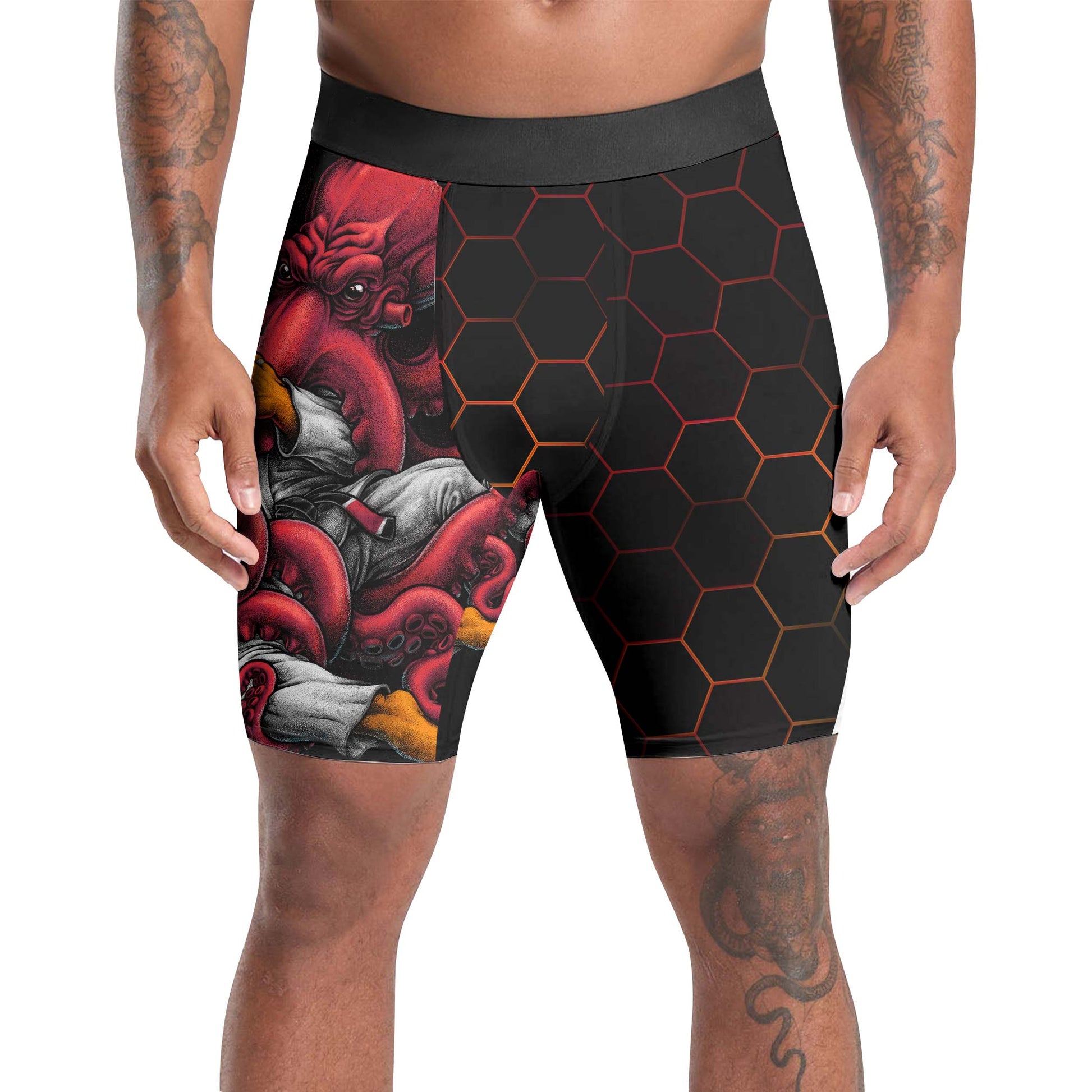 Cthulhu Battle Tiger Compression Shorts