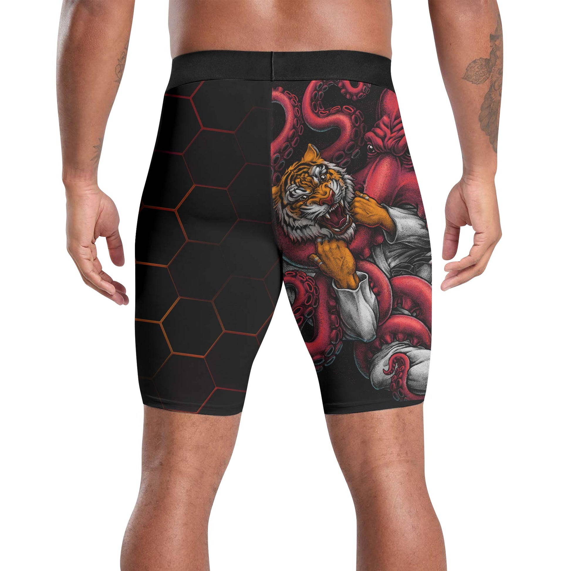 Cthulhu Battle Tiger Compression Shorts