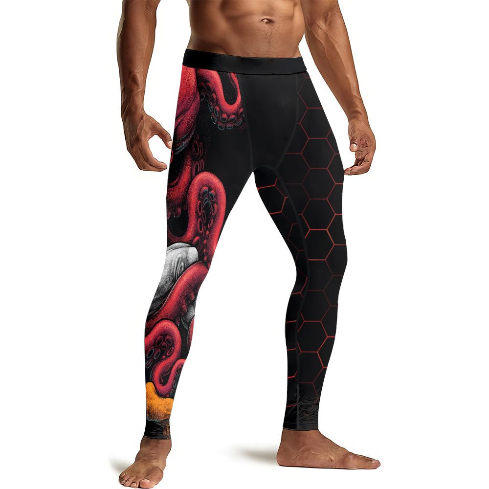 Cthulhu Battle Tiger Men's Compression Leggings - BattleFitGear