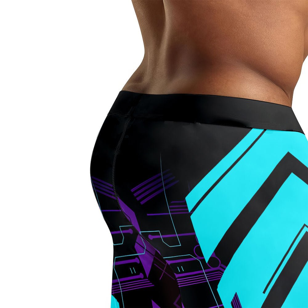 Cyberpunk Ultraviolet Men's Compression Leggings - BattleFitGear