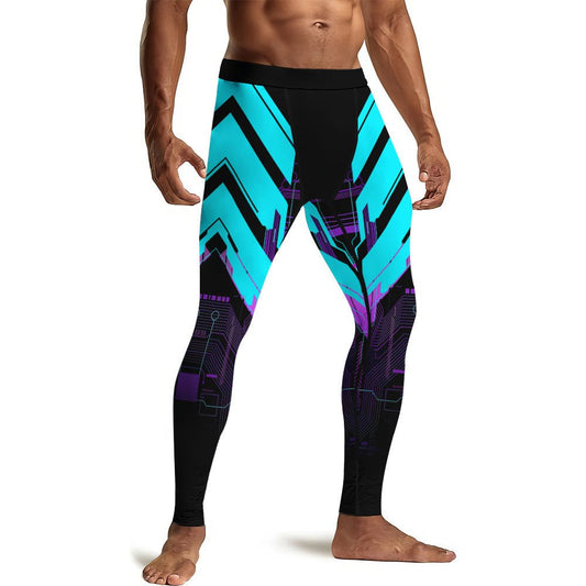 Cyberpunk Ultraviolet Men's Compression Leggings - BattleFitGear