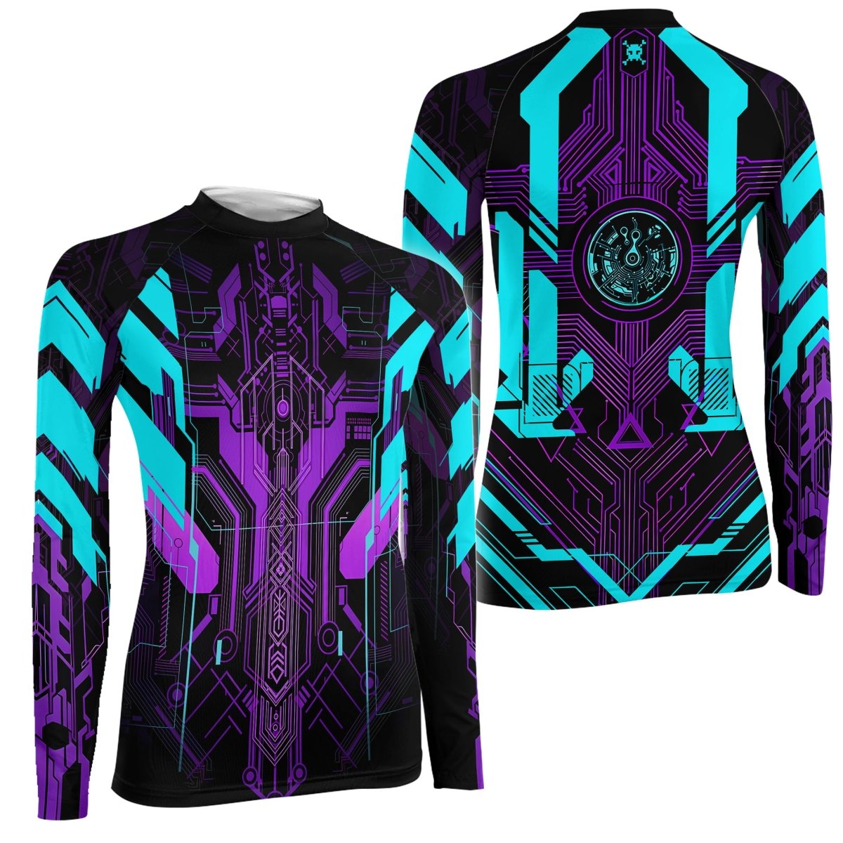 Cyberpunk Ultraviolet Women's Long Sleeve Rash Guard - BattleFitGear