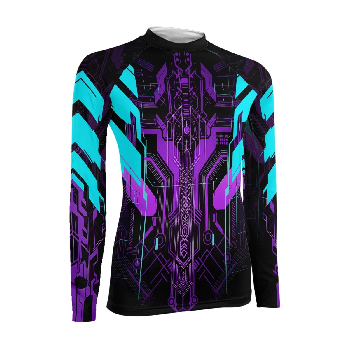 Cyberpunk Ultraviolet Women's Long Sleeve Rash Guard - BattleFitGear