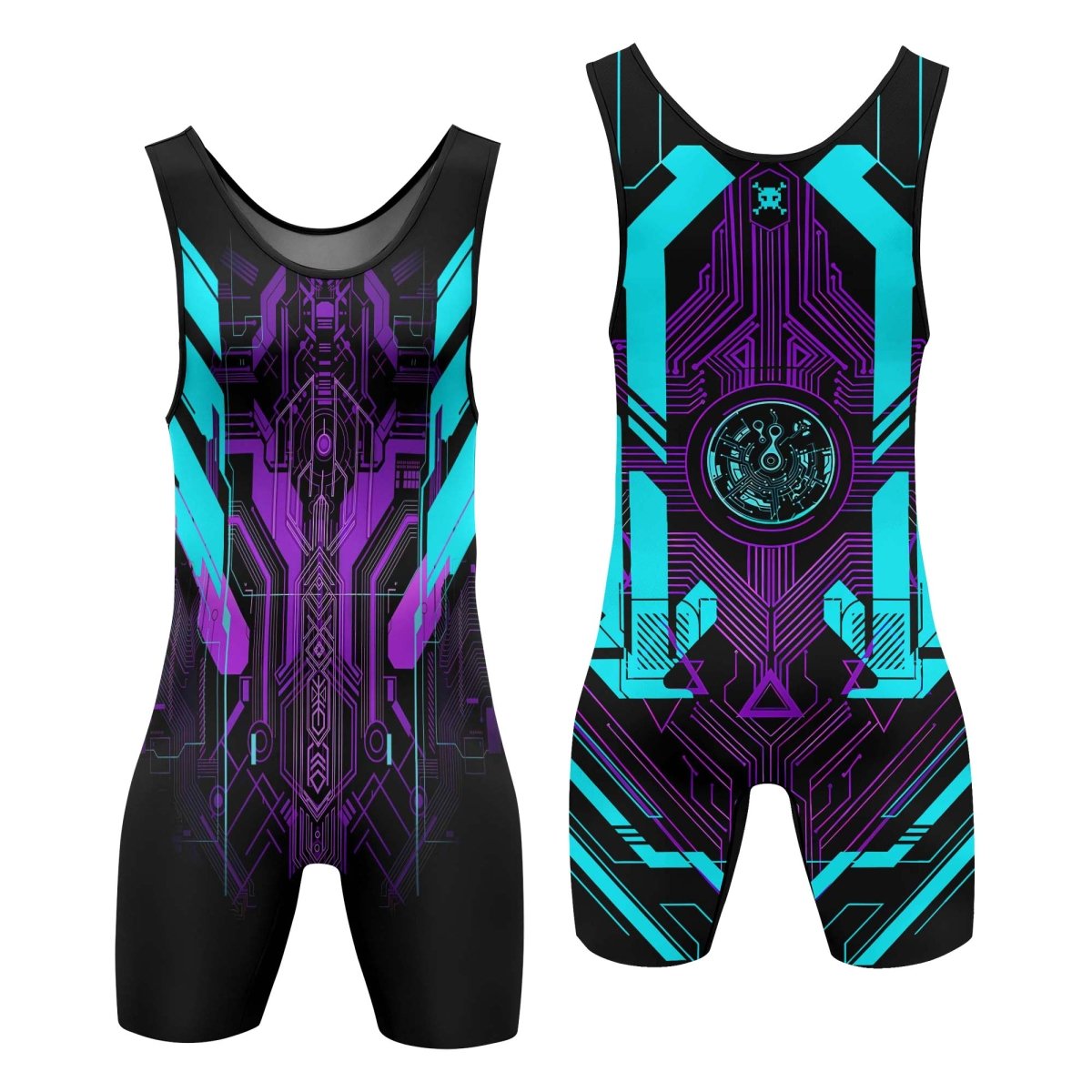 Cyberpunk Ultraviolet Wrestling Singlets - BattleFitGear