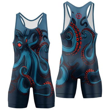 Dark Sea Octopus Wrestling Singlets - BattleFitGear