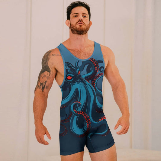 Dark Sea Octopus Wrestling Singlets - BattleFitGear