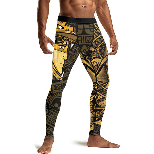 Darth Vader Aztec Calendar Men's Compression Leggings - BattleFitGear