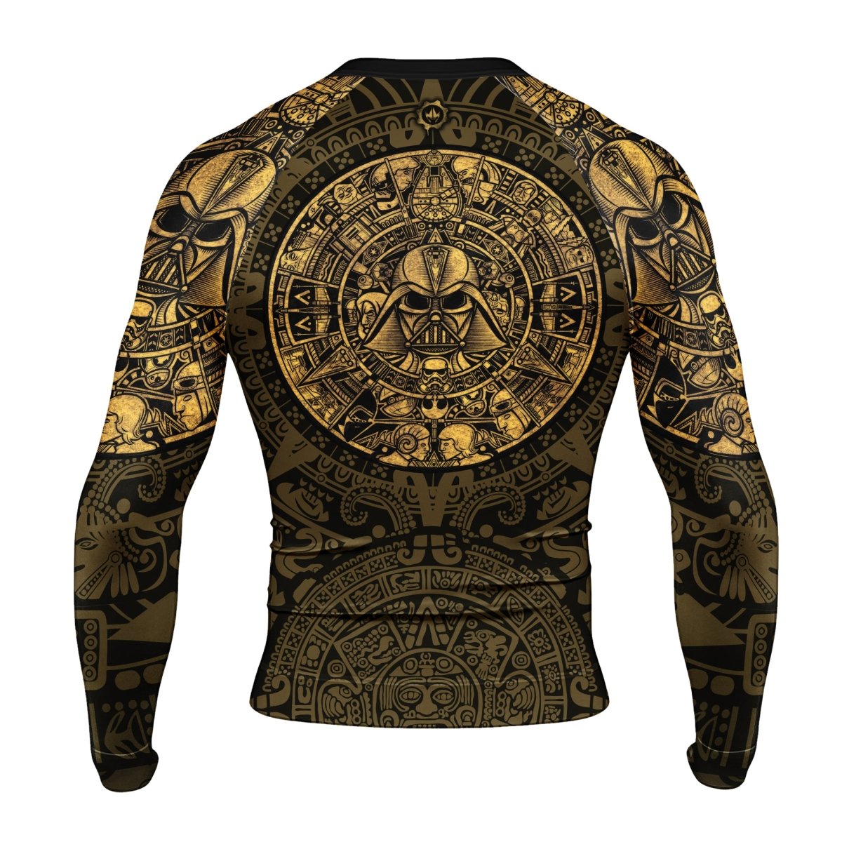 Darth Vader Aztec Calendar Men's Long Sleeve Rash Guard - BattleFitGear