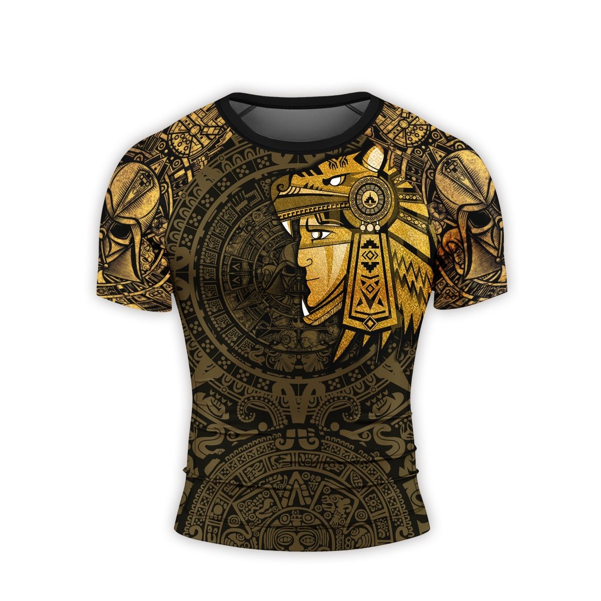 Darth Vader Aztec Calendar Men's Short Sleeve Rash Guard - BattleFitGear