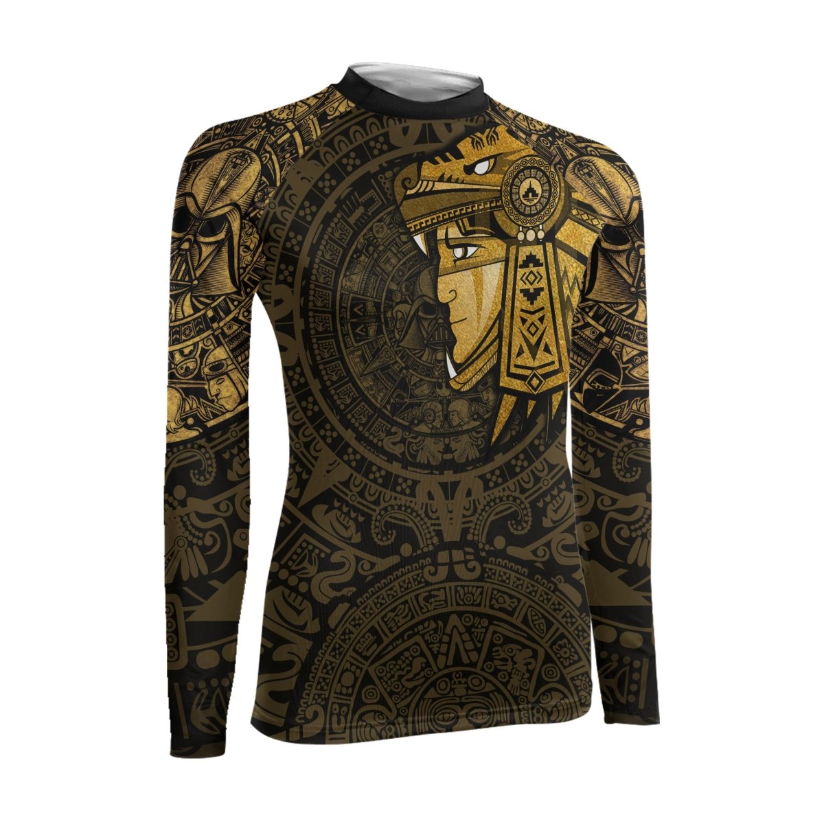 Darth Vader Aztec Calendar Women's Long Sleeve Rash Guard - BattleFitGear