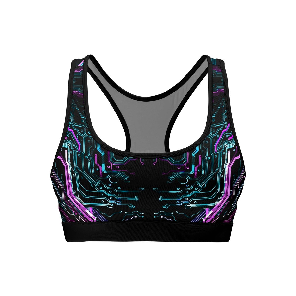 Deadly Glowing Circuit Women's Padded Sports Bra - BattleFitGear