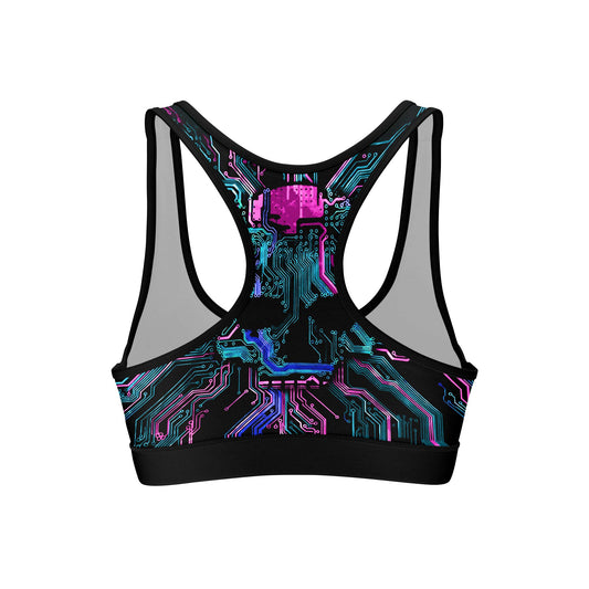 Deadly Glowing Circuit Women's Sports Bra