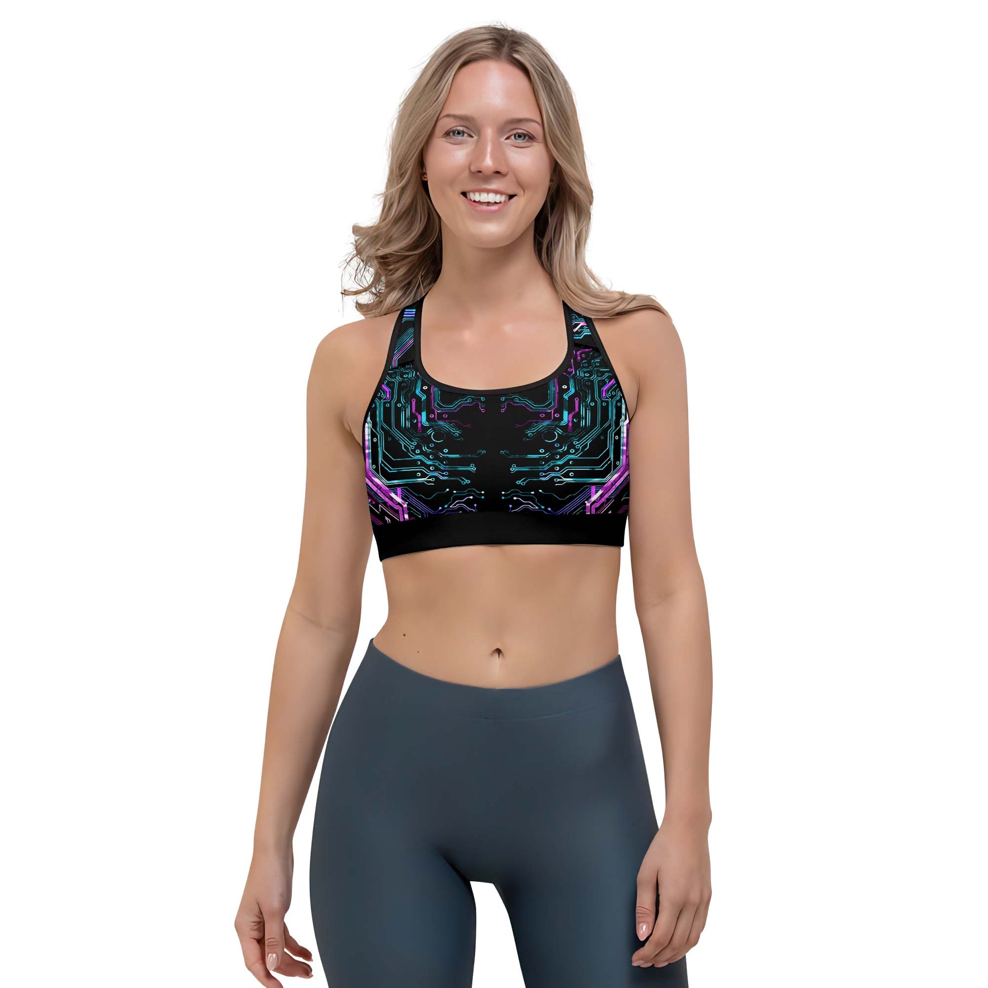 Deadly Glowing Circuit Women's Sports Bra