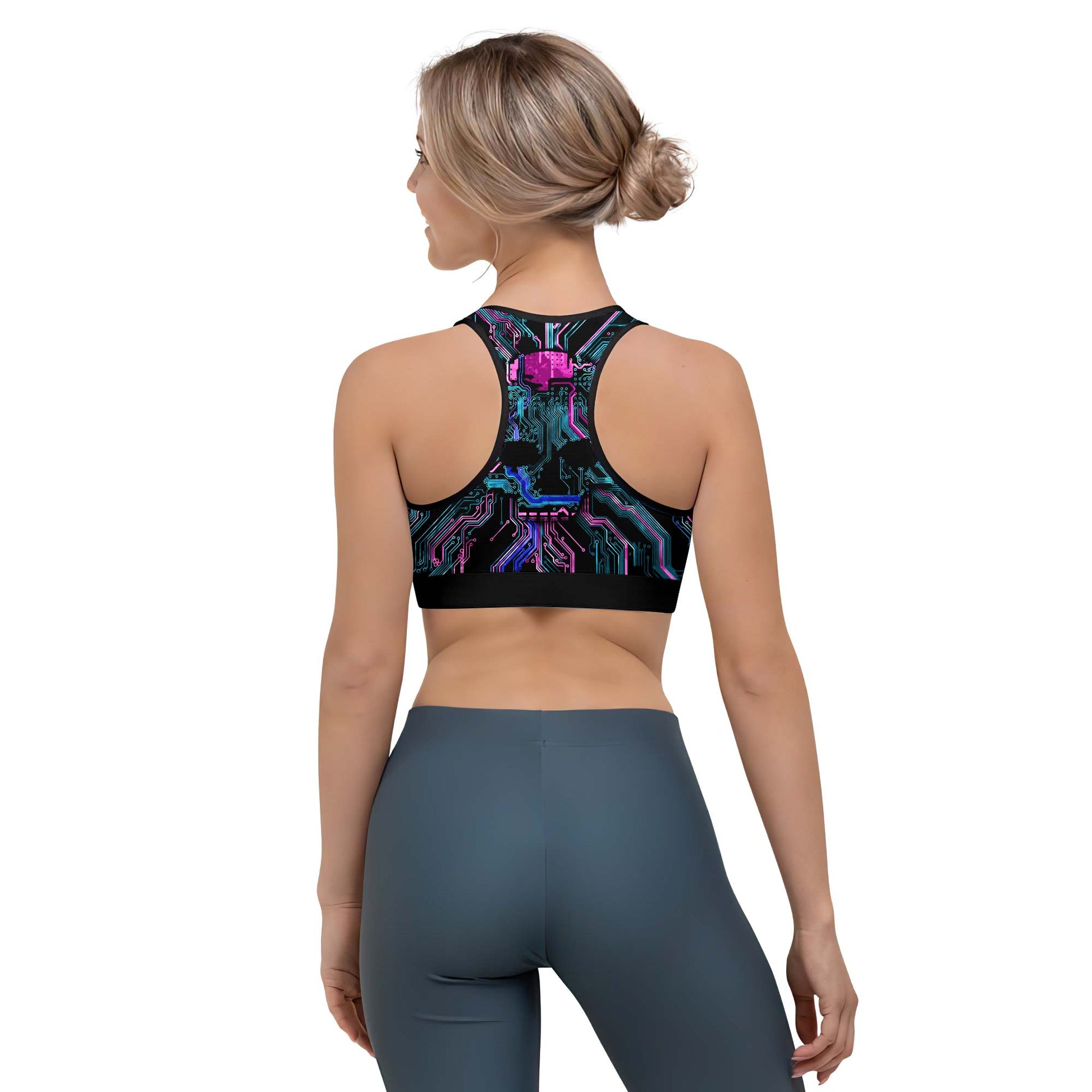 Deadly Glowing Circuit Women's Sports Bra