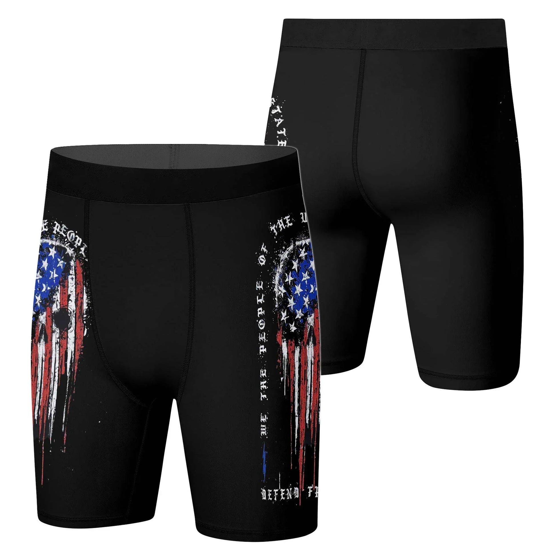 Defend Freedom Skull Compression Shorts