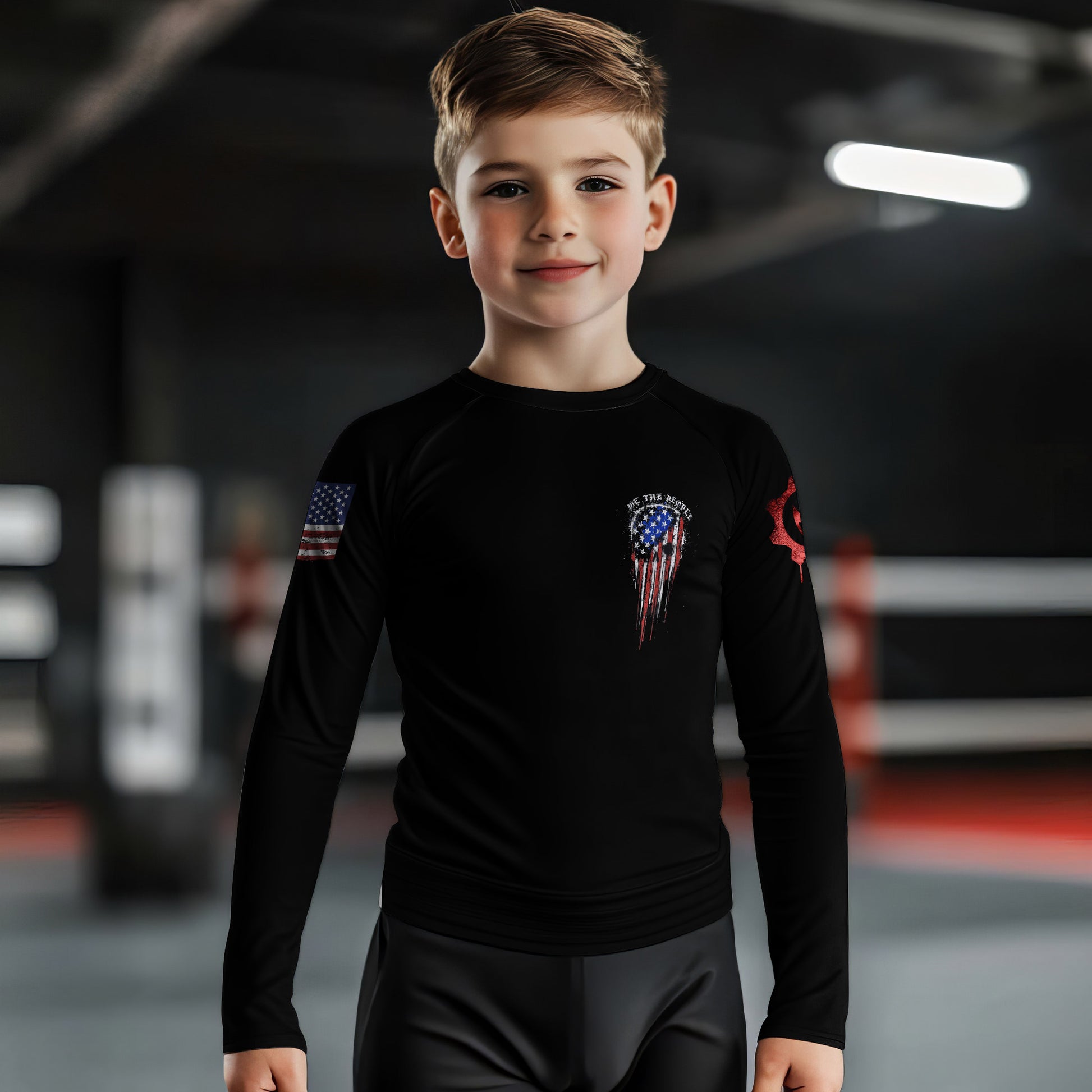 Defend Freedom Skull Kids Rash Guard
