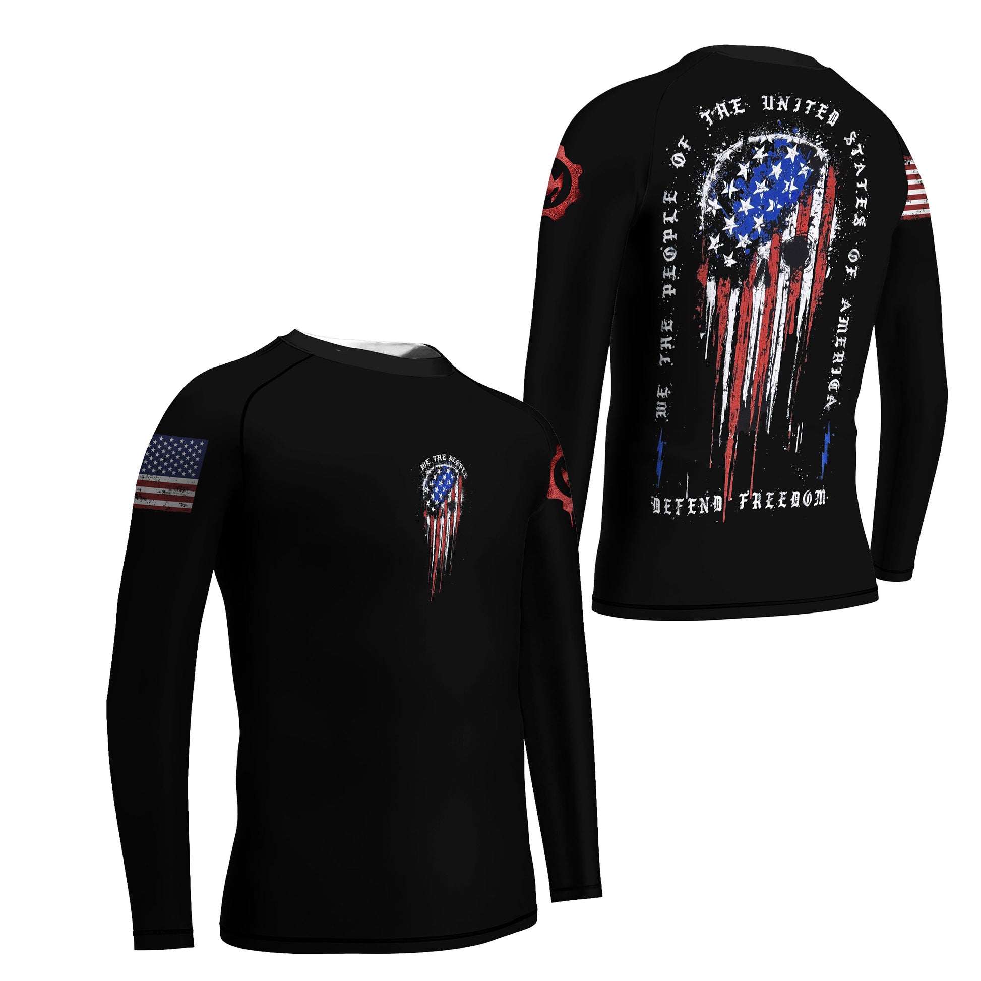 Defend Freedom Skull Kids Rash Guard