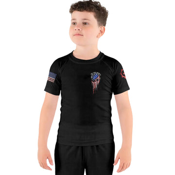 Defend Freedom Skull Kids Rash Guard