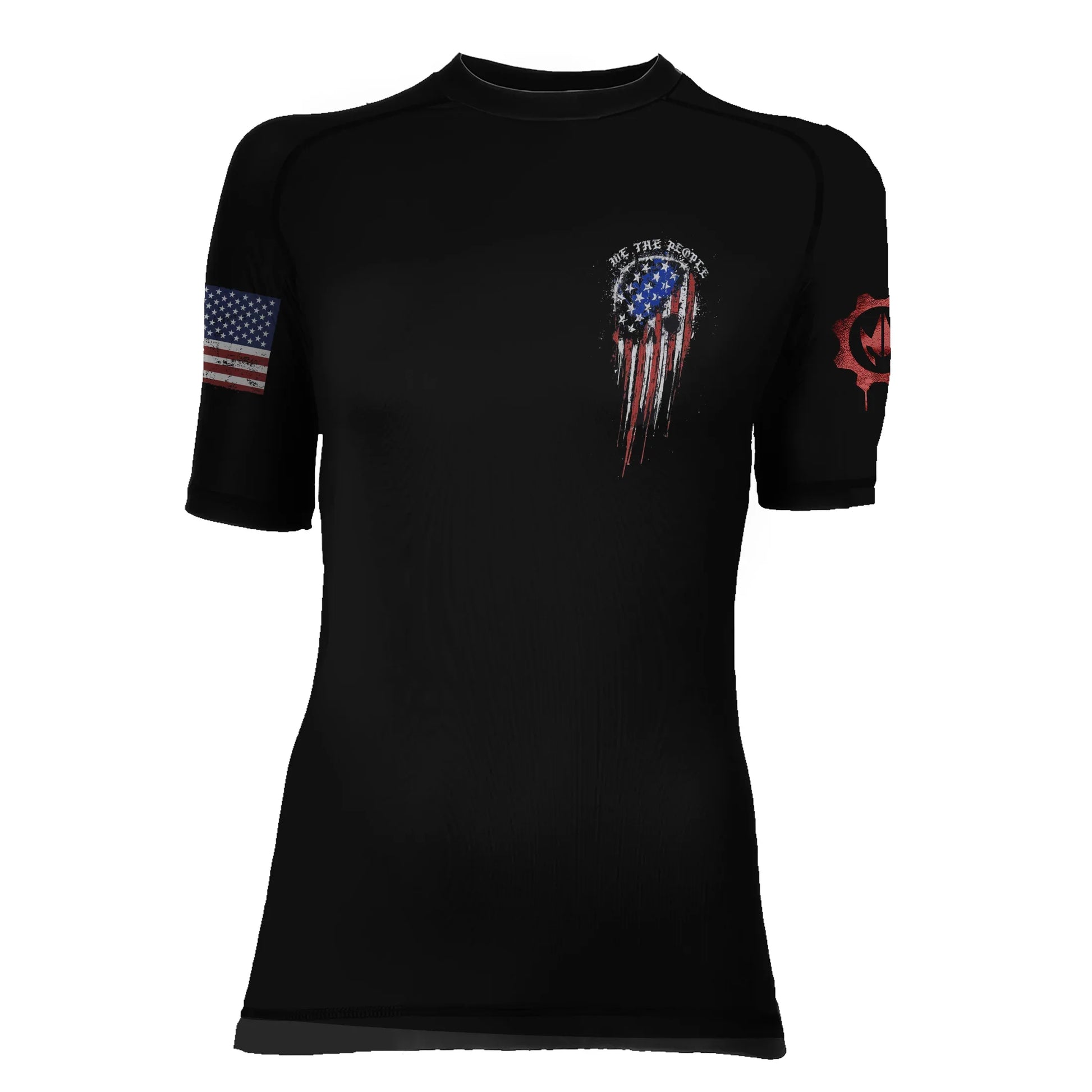 Defend Freedom Skull Women's Short Sleeve Rash Guard