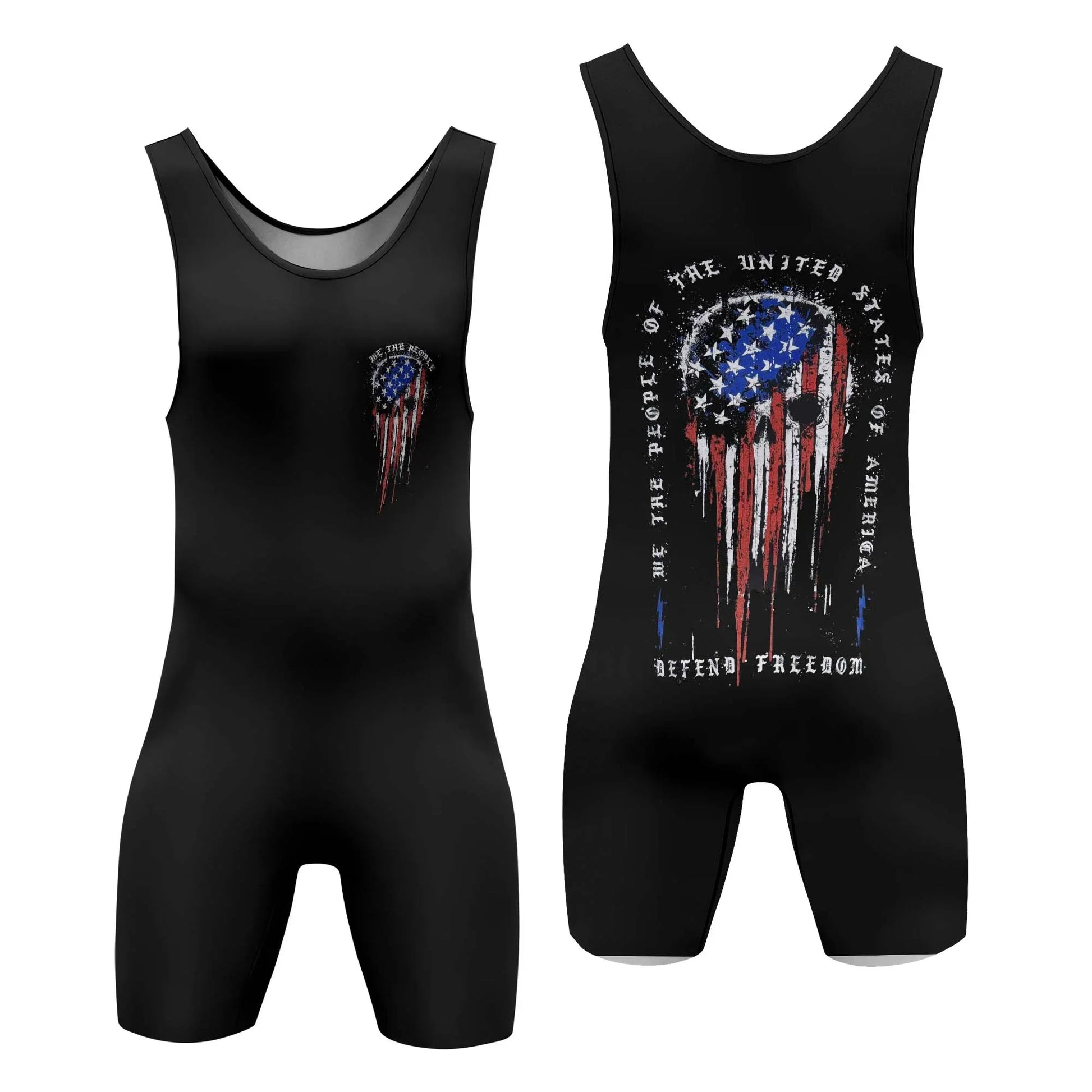Defend Freedom Skull Wrestling Singlets