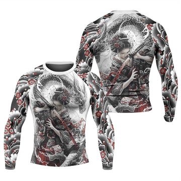 Dragon Geisha Men's Long Sleeve Rash Guard