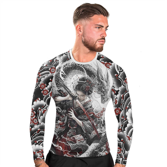 Dragon Geisha Men's Long Sleeve Rash Guard